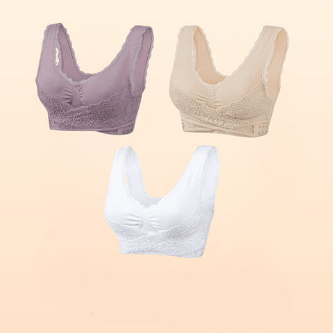 πBuy 1 Get 2 FREEπ - Comfy Corset Bra Front Cross Side Buckle Lace Bras