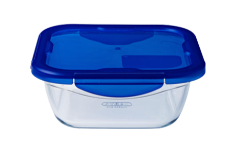 Square glass dish with watertight lid - Cook Go