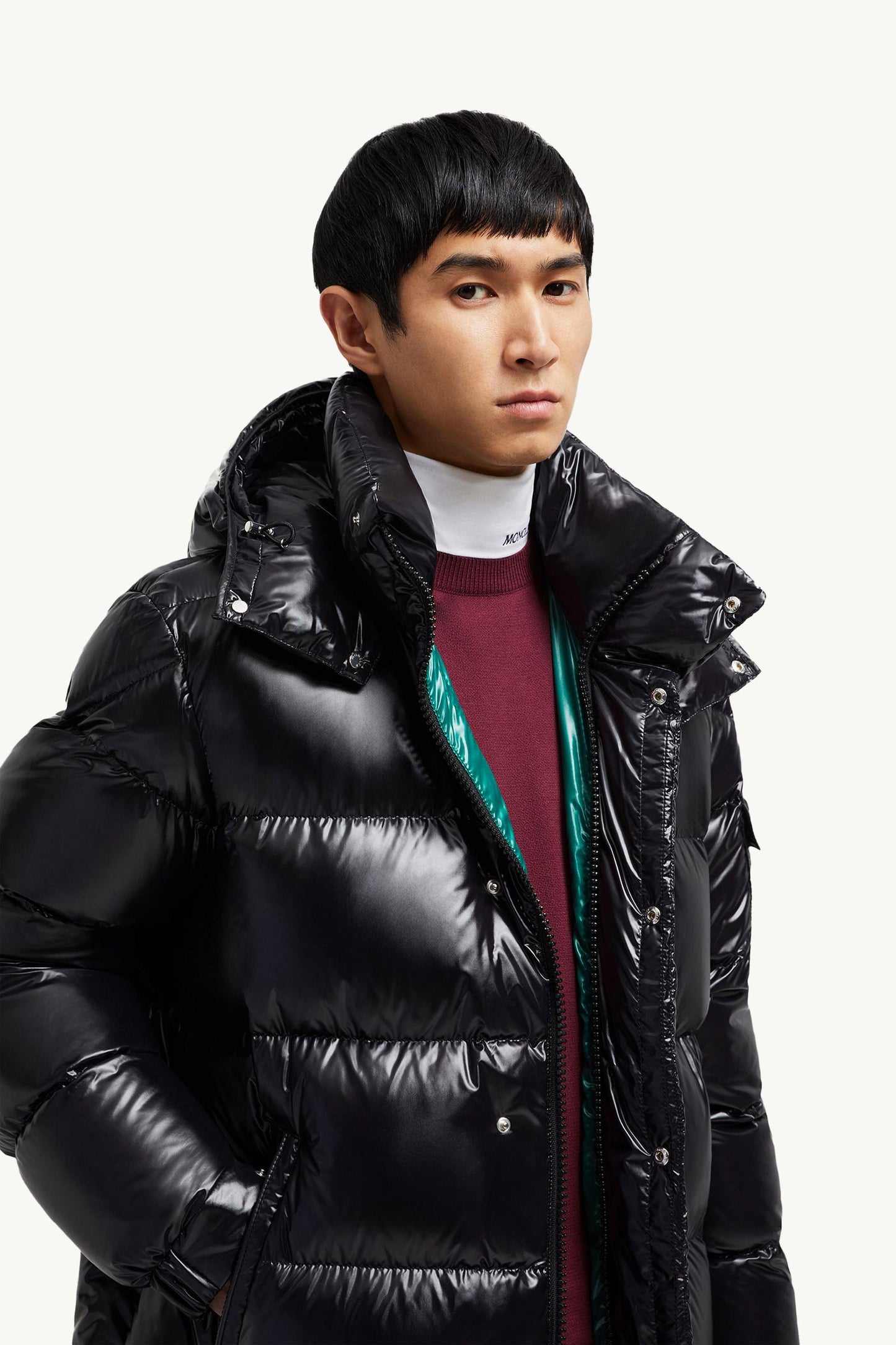 Hanoverian Hooded Square-Quilted Long Down Jacket