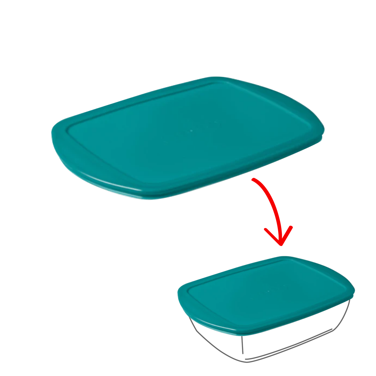 Cook Store - Rectangular spare lid peacock green