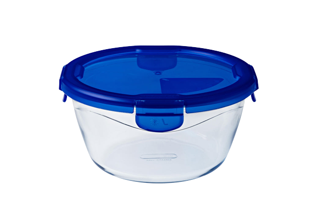 Cook Go - Round glass storage tin with watertight lid