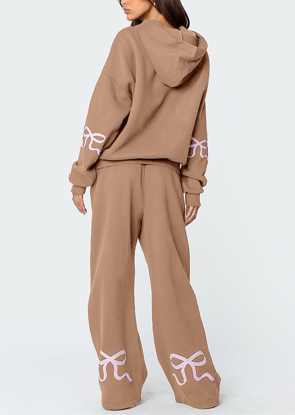 Saldi di Natale 50% DI SCONTO - Completo felpa con cappuccio e fiocco da donna
