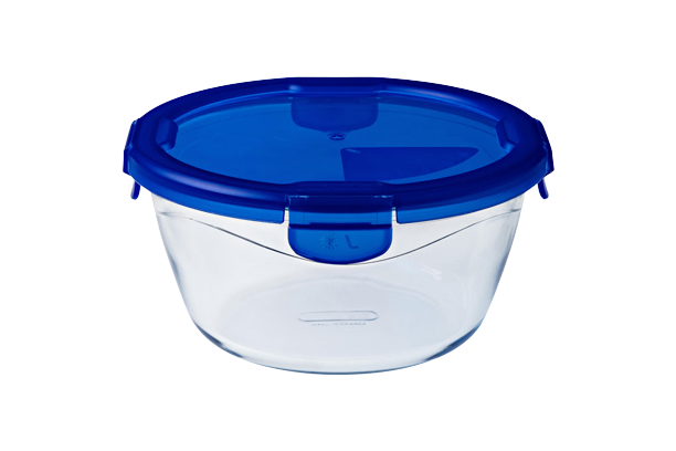 Cook Go - Round glass storage tin with watertight lid