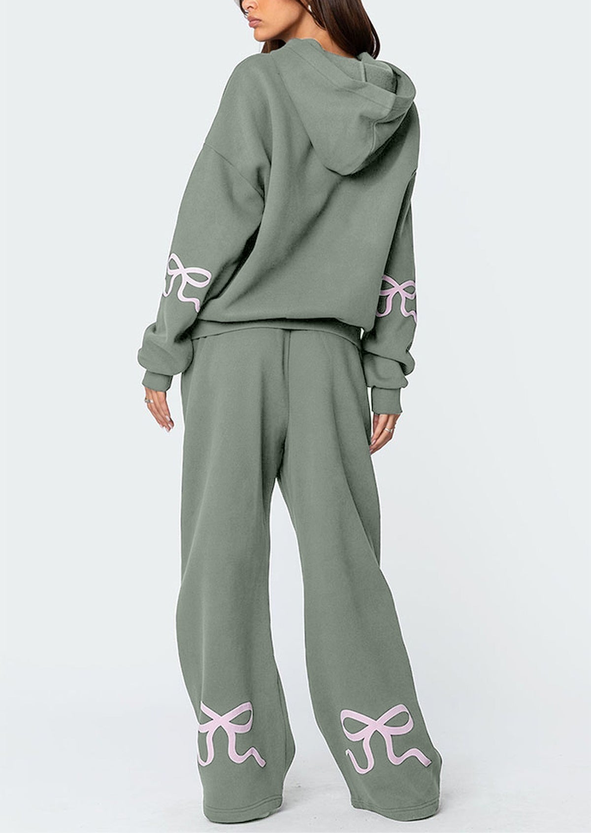 Saldi di Natale 50% DI SCONTO - Completo felpa con cappuccio e fiocco da donna