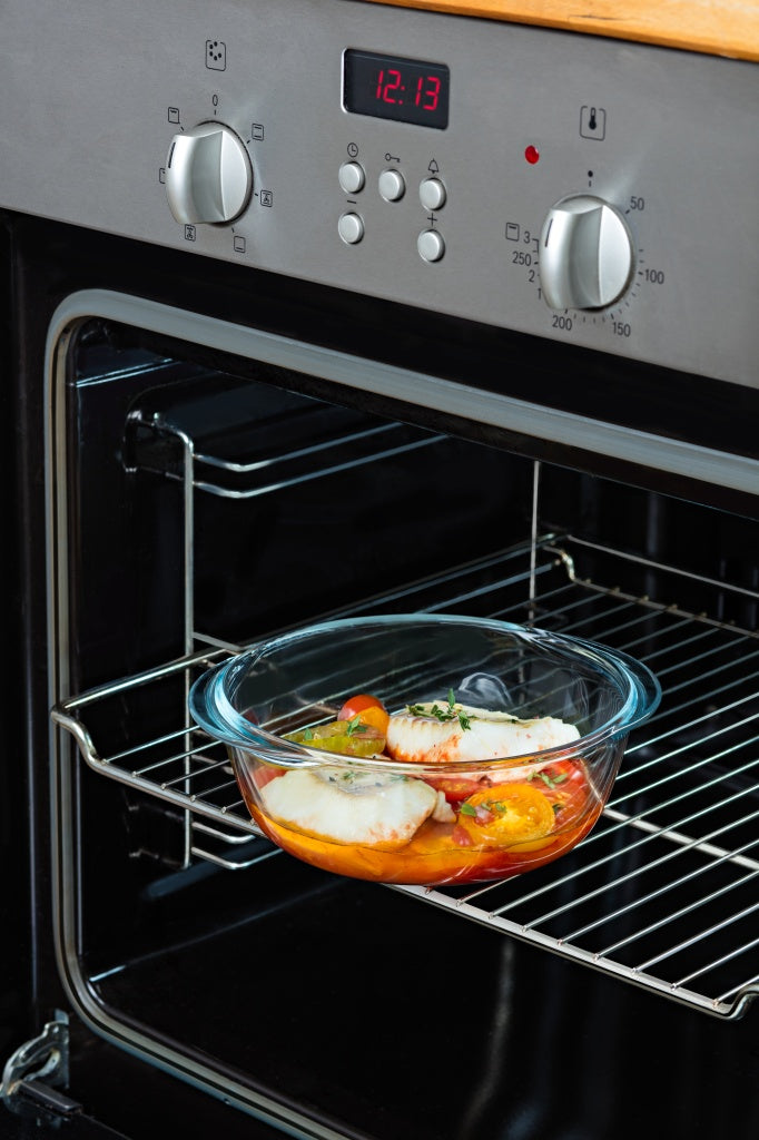 Set of 3 glass lunchboxes with steam valve lid - multi shape -Cook  Heat