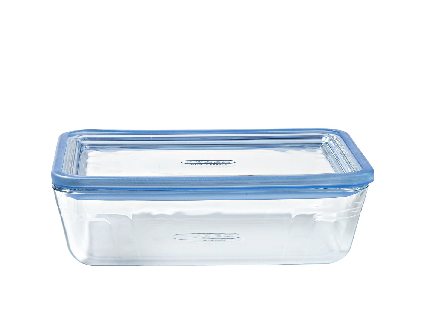 Zero Plastic - Set of 3 storage boxes with rectangular glass lid