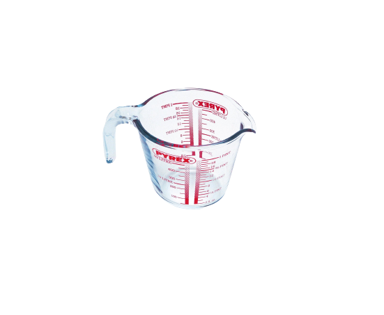 Glass measuring jug
