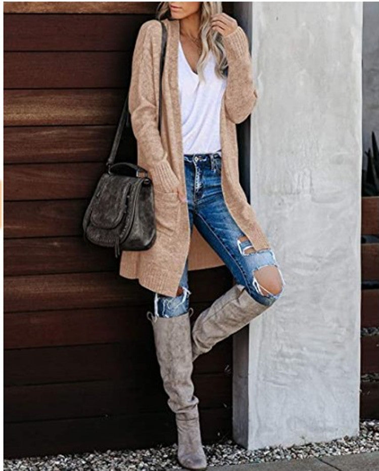 🔥Solo 36 rimasti in magazzino - Cardigan da donna oversize in maglia casual con tasche