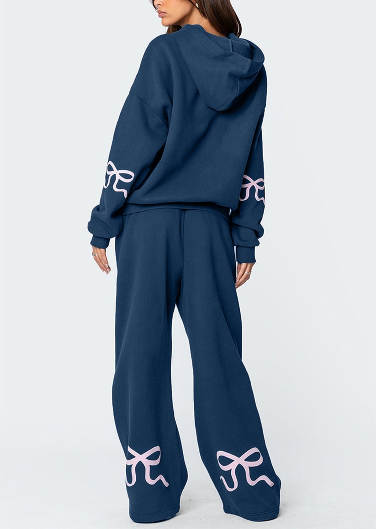Saldi di Natale 50% DI SCONTO - Completo felpa con cappuccio e fiocco da donna