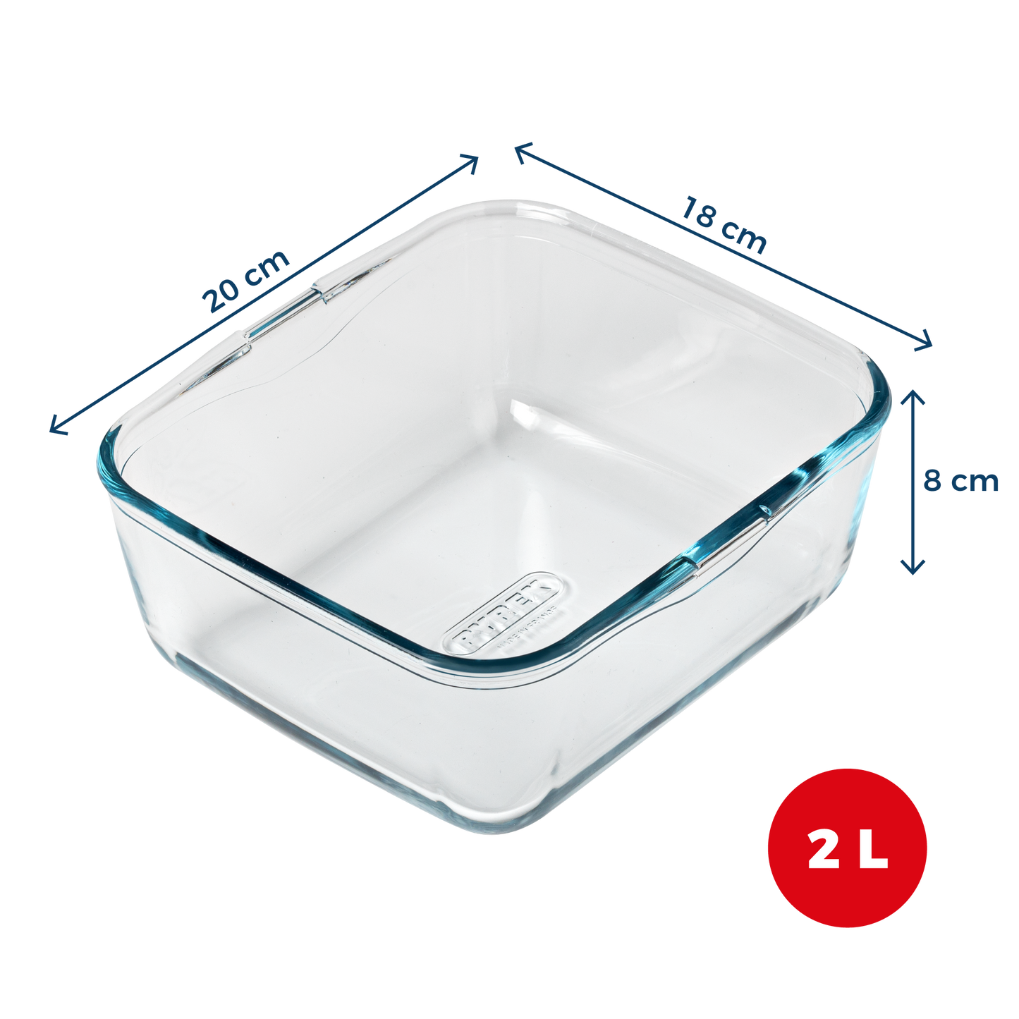Glass airfryer dish with removable handle