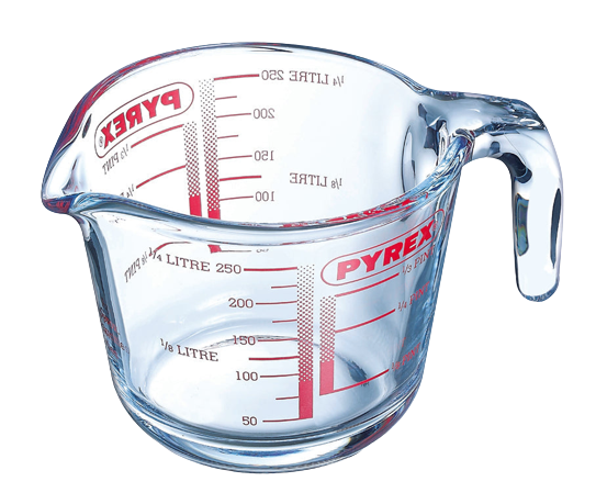 Glass measuring jug