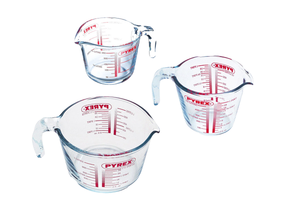 Set of 3 glass measuring jugs - Classic