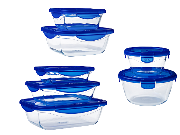 Cook  Go - Set of 7 glass dishes with leakproof lid