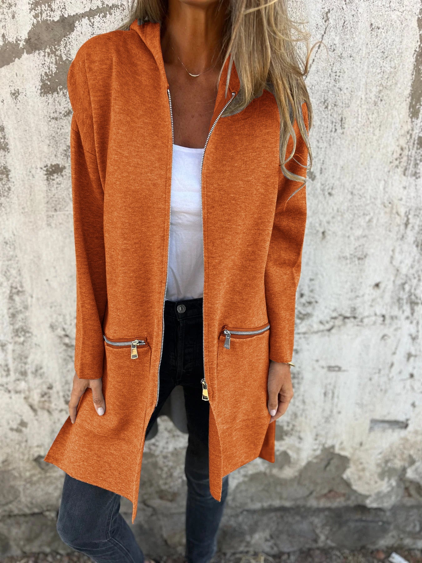 CLEARANCE SALE🔥 Zipper Long Sleeve Hooded Jacket