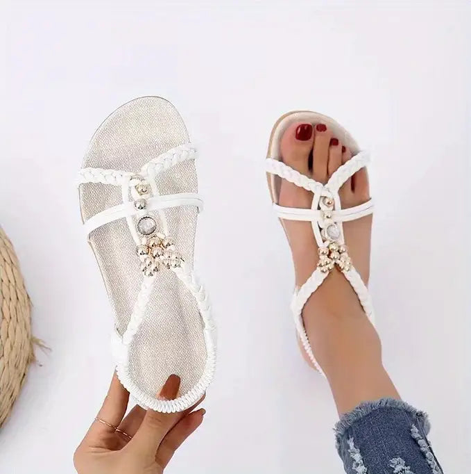 🔥ULTIMO GIORNO PROMOZIONE 50% DI SCONTO - Sandali ortopedici piatti stile Boho da donna