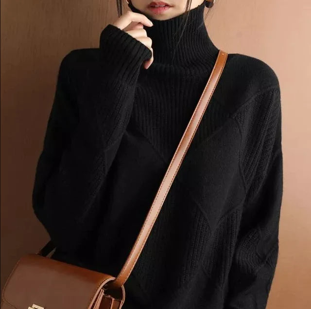 CASHMERE TURTLENECK SWEATER CARDIGAN