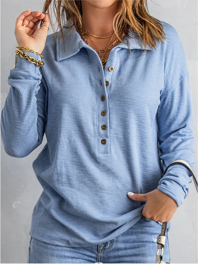 Camicia da Donna in Cotone con Scollo a V Confortevole