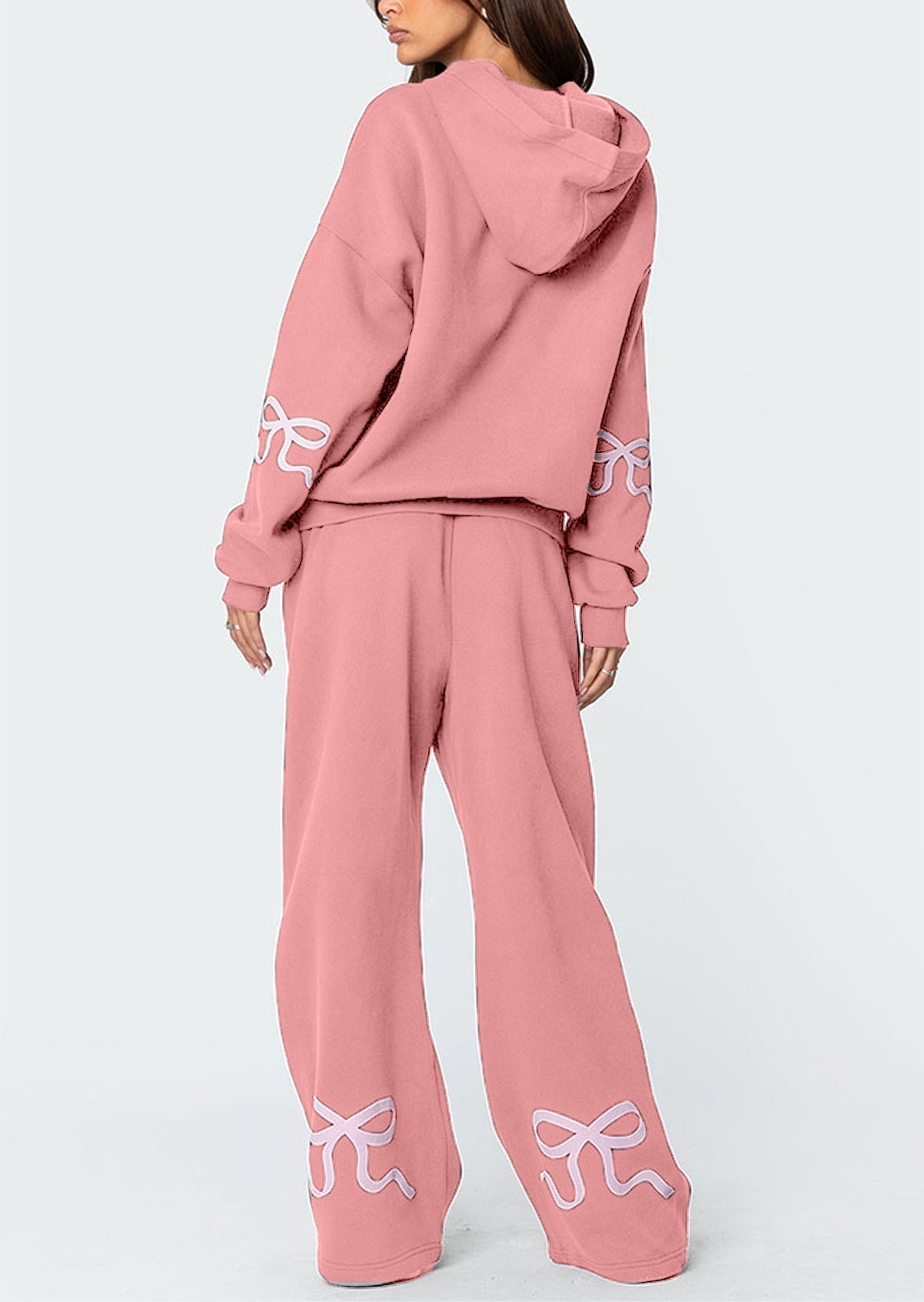 Saldi di Natale 50% DI SCONTO - Completo felpa con cappuccio e fiocco da donna