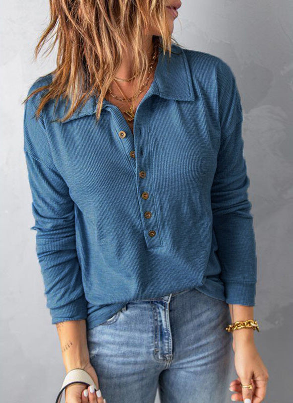 Camicia da Donna in Cotone con Scollo a V Confortevole