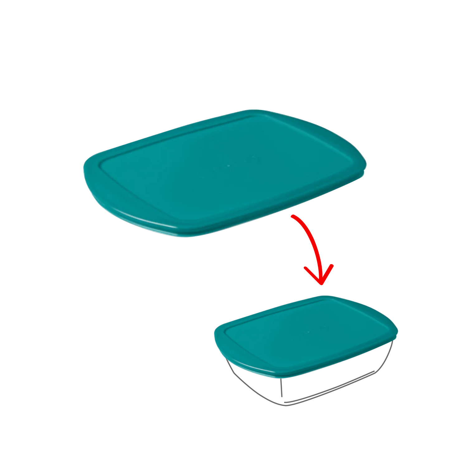 Cook Store - Rectangular spare lid peacock green