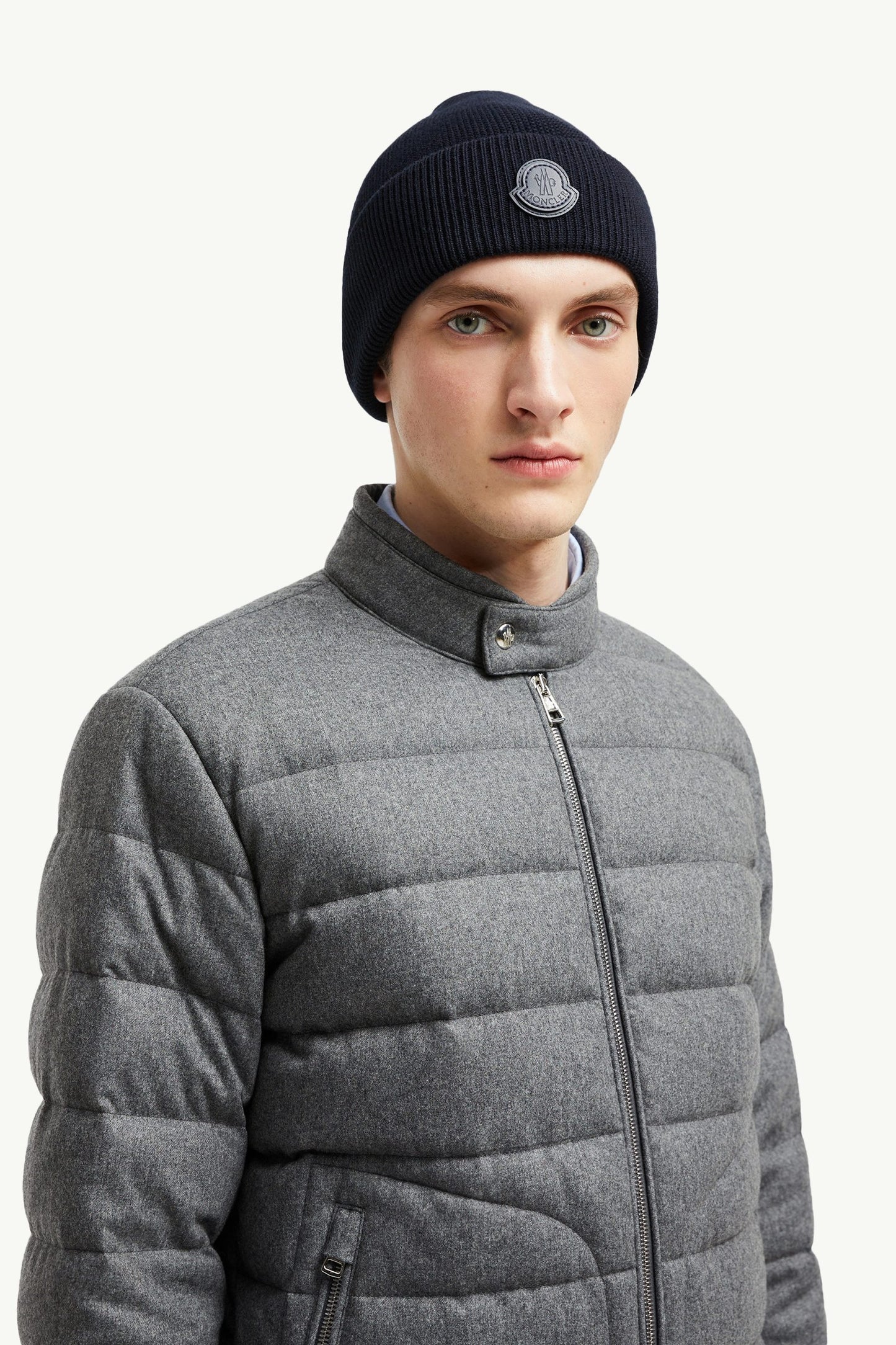 Leather Logo Cotton & Cashmere Beanie