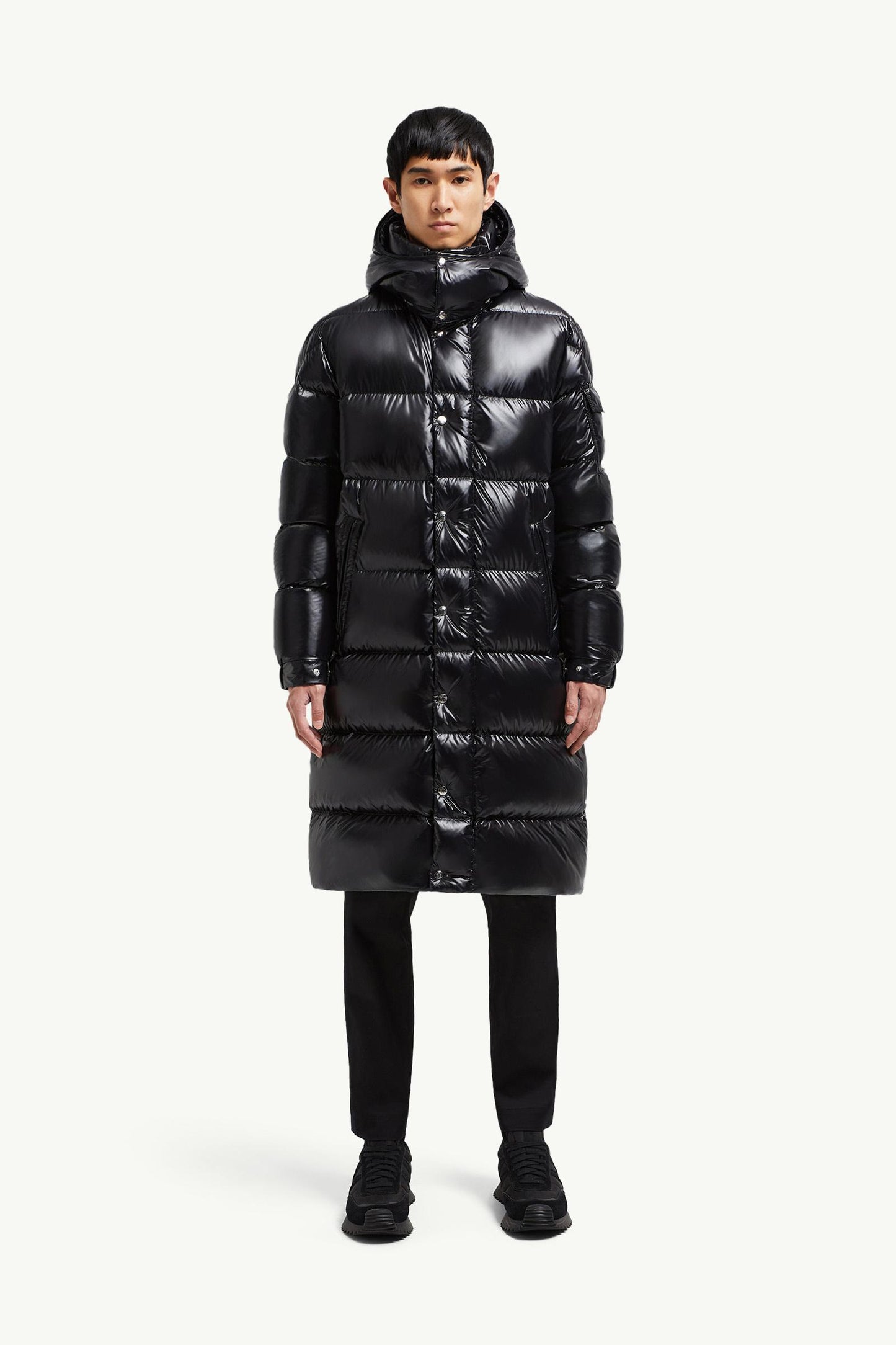 Hanoverian Hooded Square-Quilted Long Down Jacket