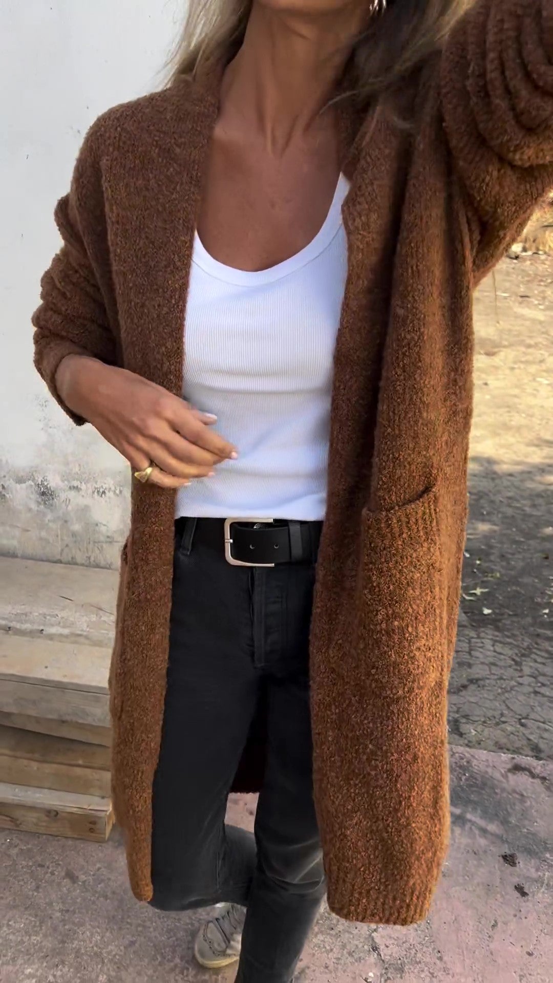 🔥Solo 36 rimasti in magazzino - Cardigan da donna oversize in maglia casual con tasche