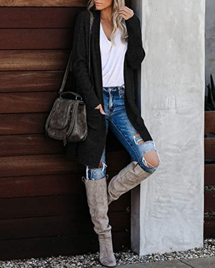 🔥Solo 36 rimasti in magazzino - Cardigan da donna oversize in maglia casual con tasche