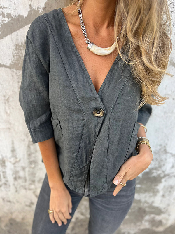 NEW🔥 Linen Pocket Shirt