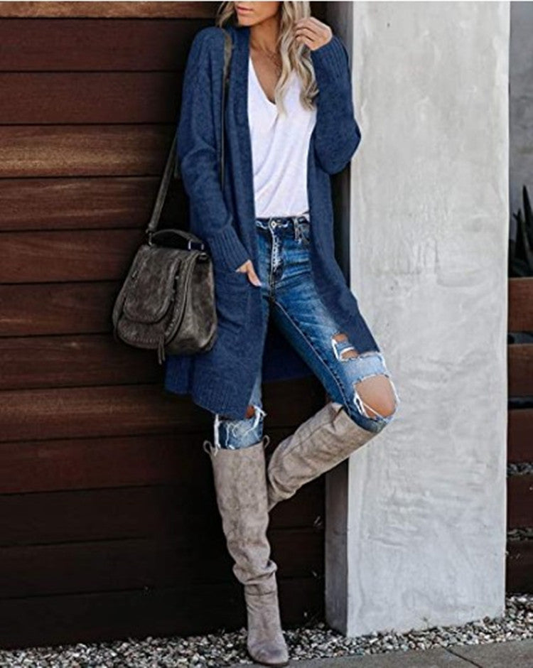 🔥Solo 36 rimasti in magazzino - Cardigan da donna oversize in maglia casual con tasche