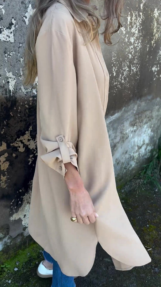 🔥LAST DAY 50% OFF🔥Women's Casual Lapel Solid Color Shirt Coat