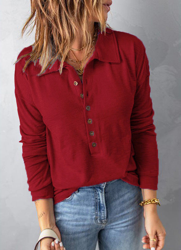 Camicia da Donna in Cotone con Scollo a V Confortevole